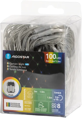 Cortina de Luces Led de Navidad con Pila Luces de Colores 1,5mt